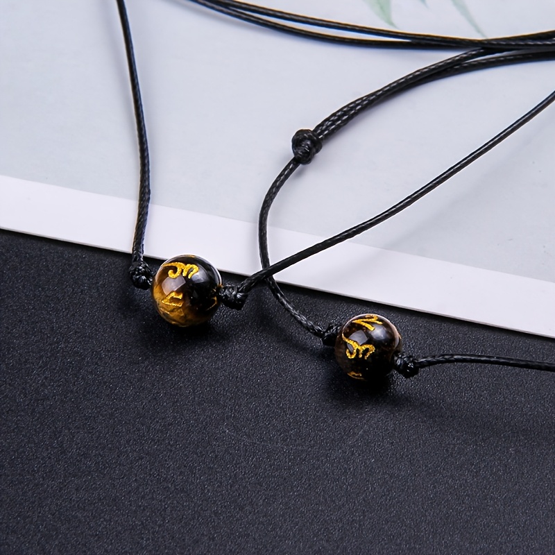 Classic Minimalist Adjustable Bracelet and Necklace Set, Tiger's Eye